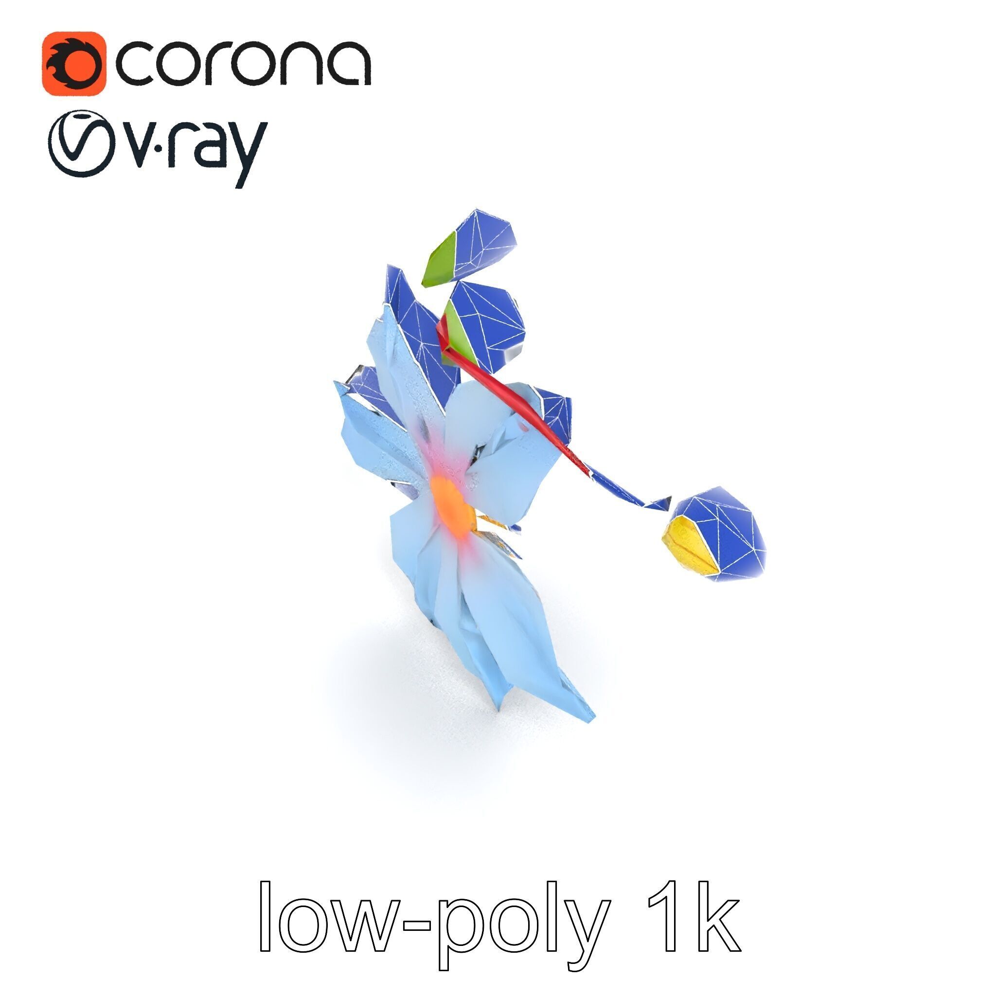 Clematis Vine Flower Model Pack Low-poly 3D model_14