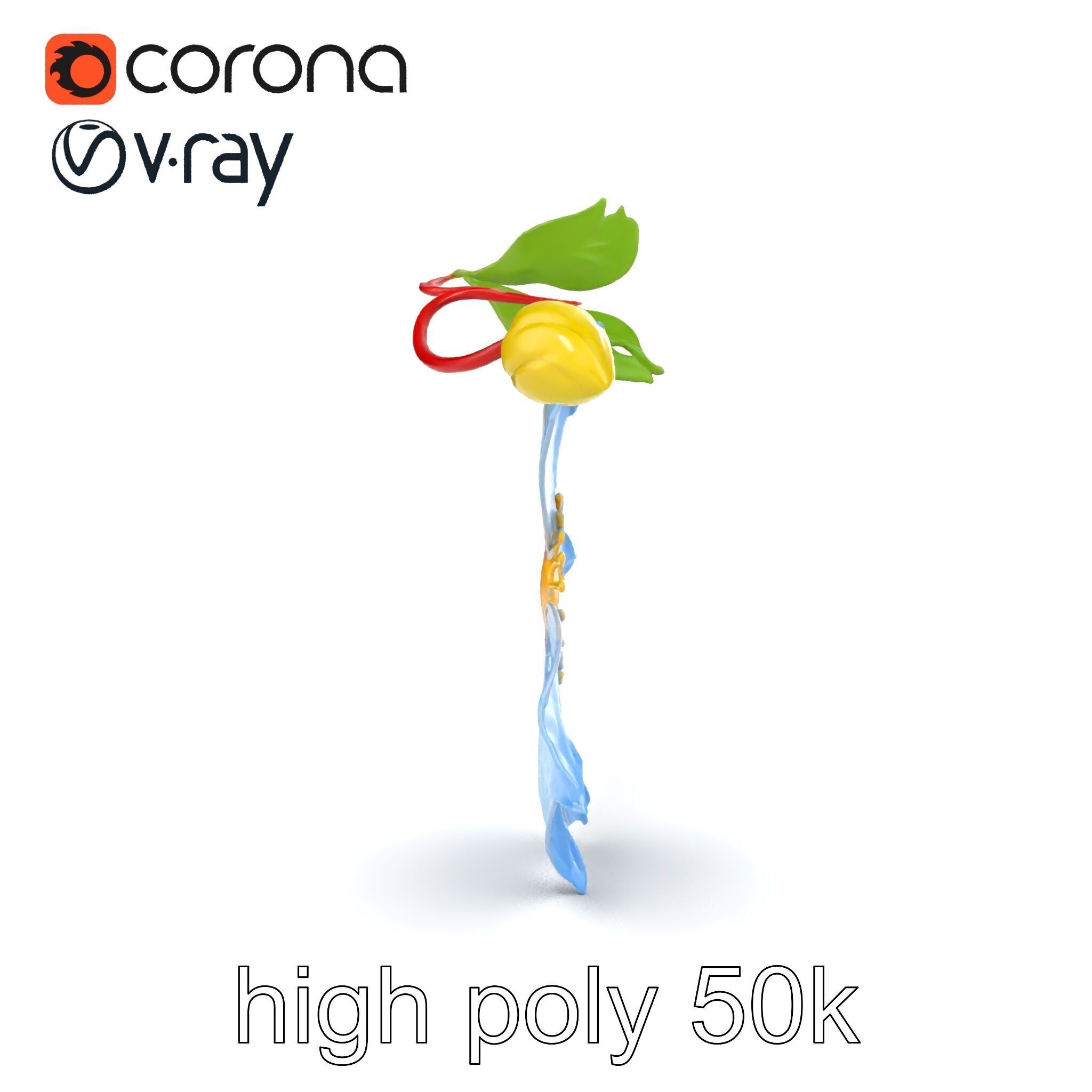 Clematis Vine Flower Model Pack Low-poly 3D model_27