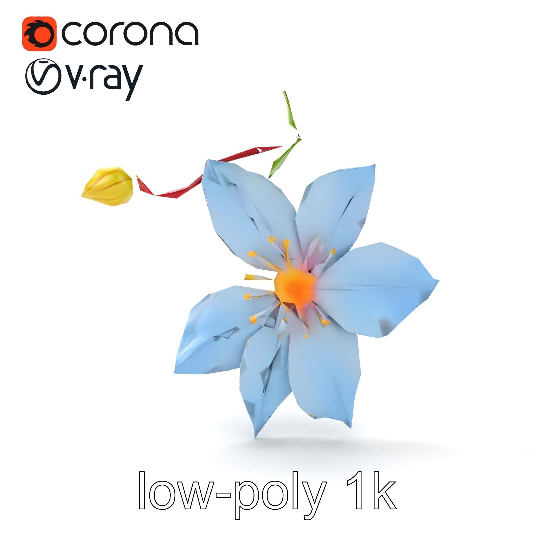 Clematis Vine Flower Model Pack Low-poly 3D model_19