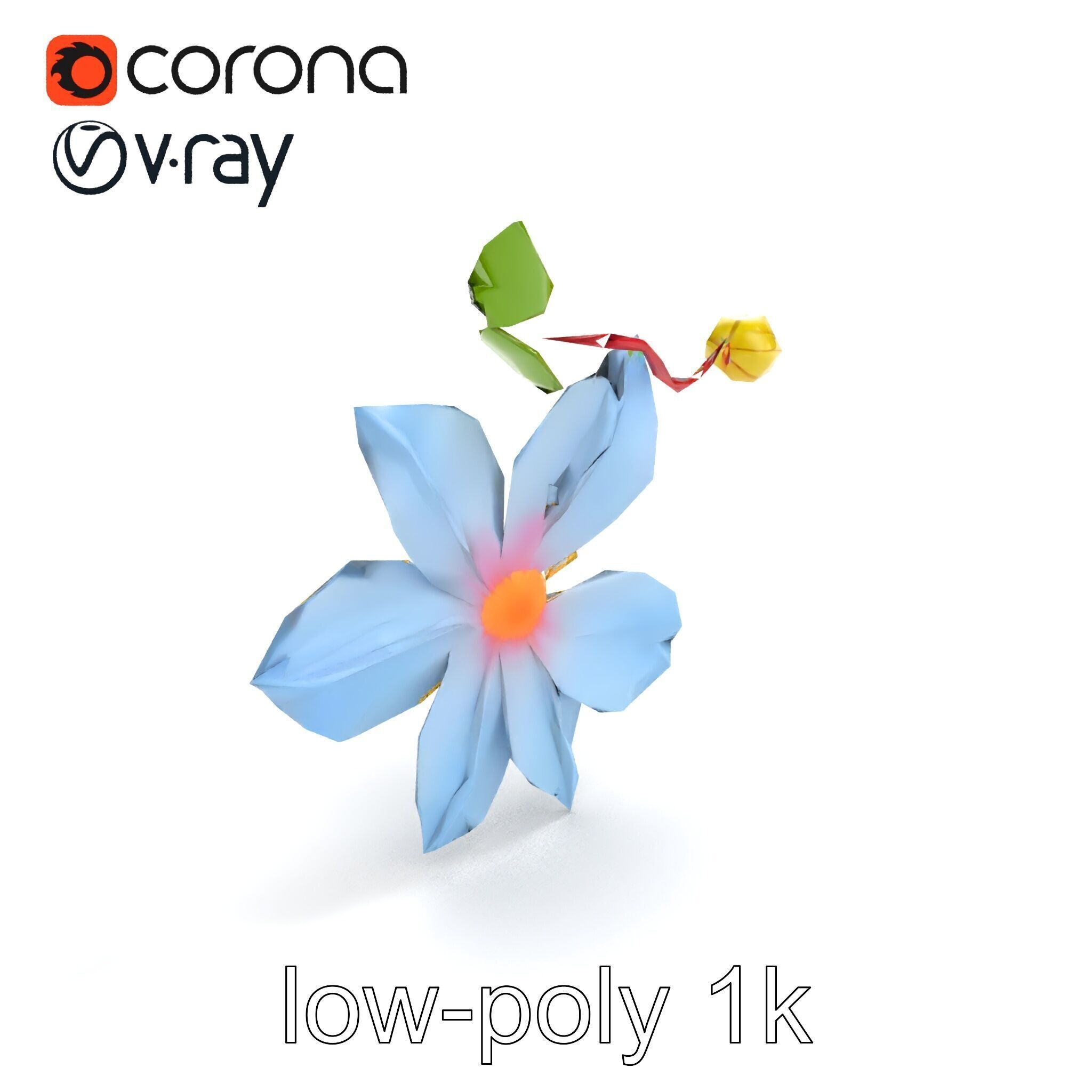 Clematis Vine Flower Model Pack Low-poly 3D model_8