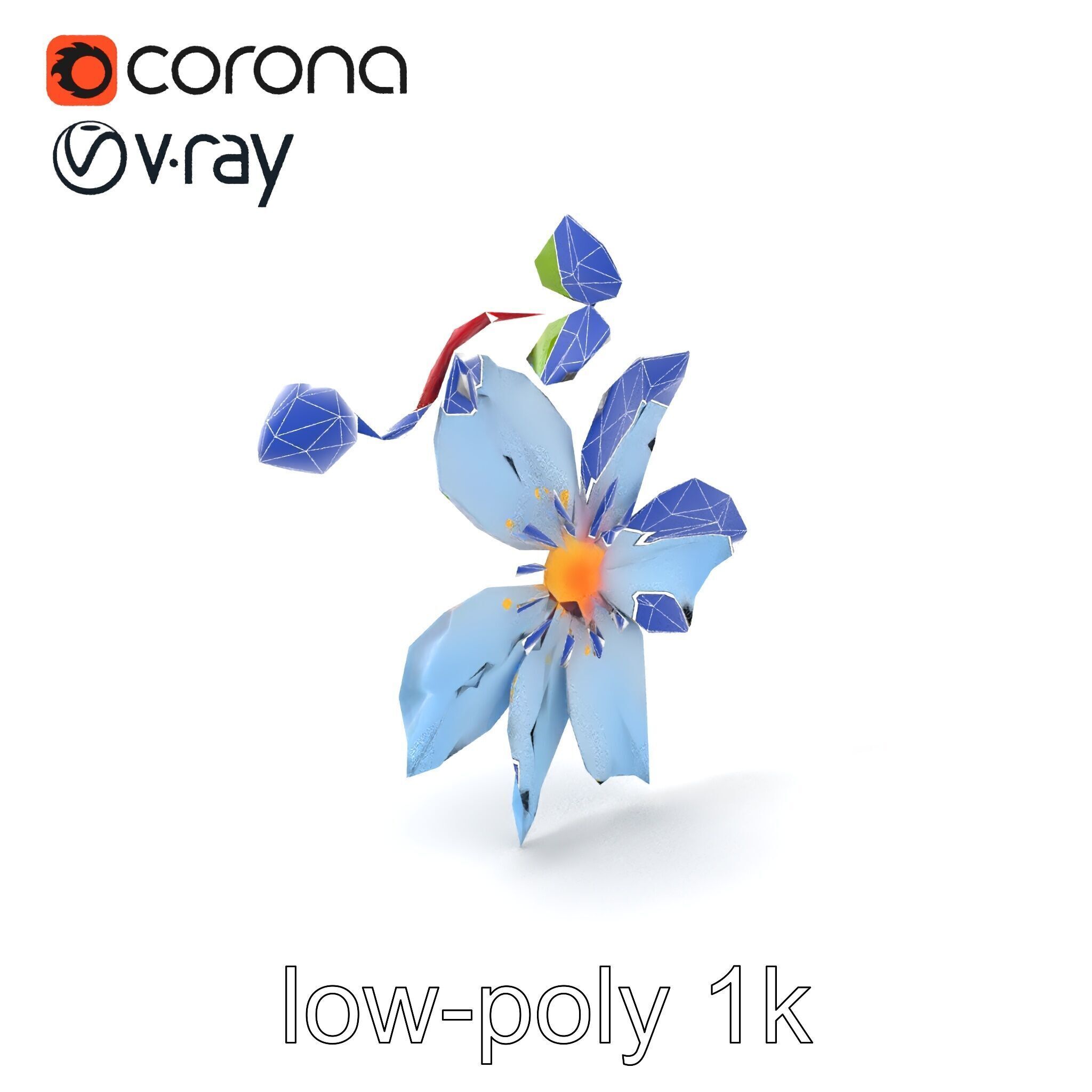 Clematis Vine Flower Model Pack Low-poly 3D model_6