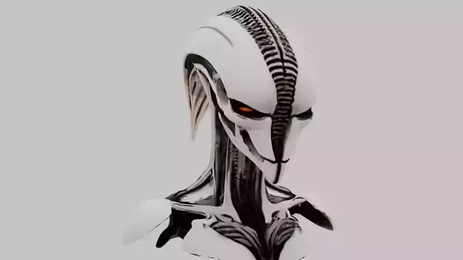 Fantasy Alien Head Bust Figure