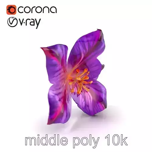 Vivid Purple Clematis Flower Model Pack