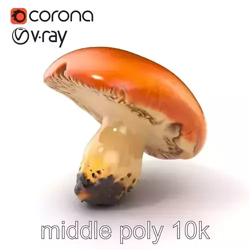 Birch Forest Red-Cap Mushroom Model Pack Low-poly 3D model