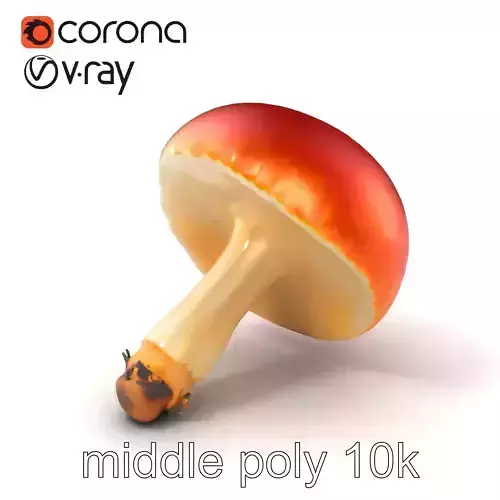 Young Red-Cap Mushroom model pack Low-poly 3D model