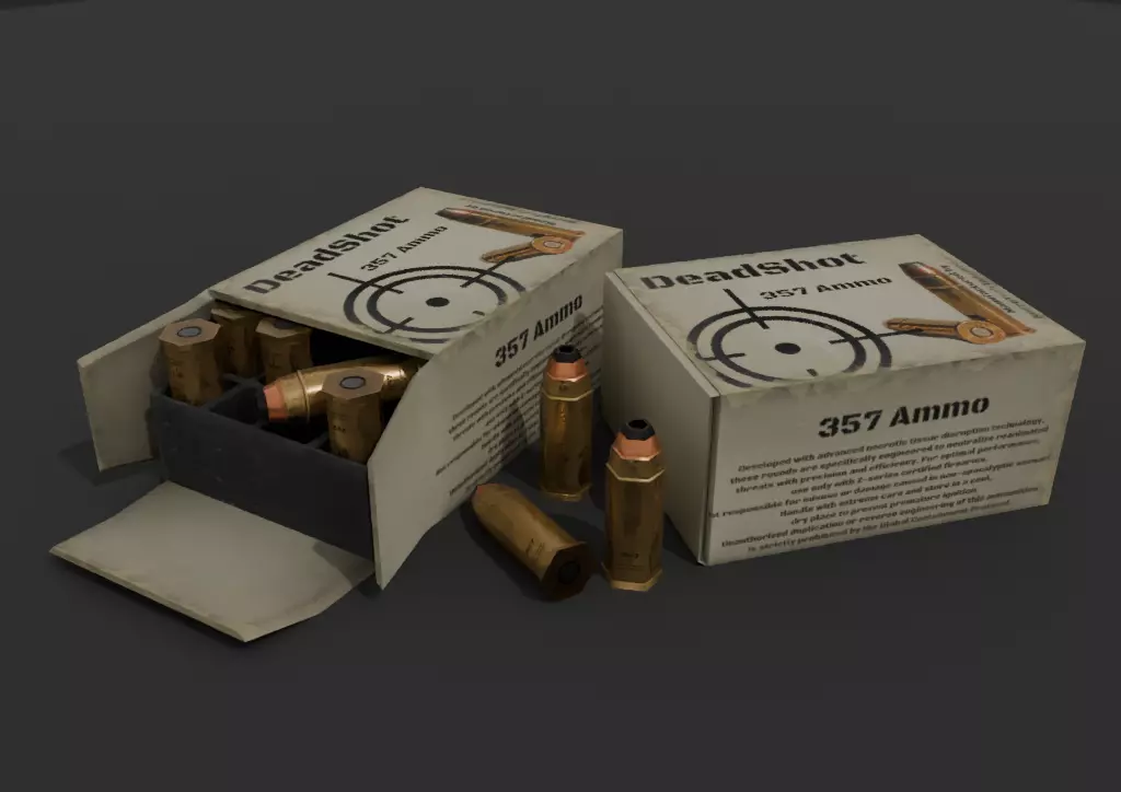 357 Ammo Box Game Ready Low-poly 3D model_0