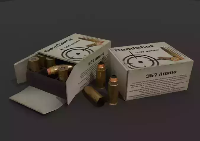 357 Ammo Box Game Ready Low-poly 3D model
