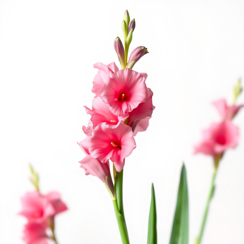 Gladiolus Pink Flower Botanical model pack Low-poly 3D model_4