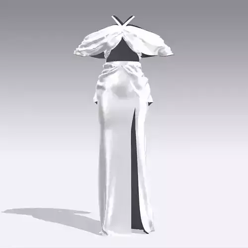 dress cup detail and draped Low-poly 3D model