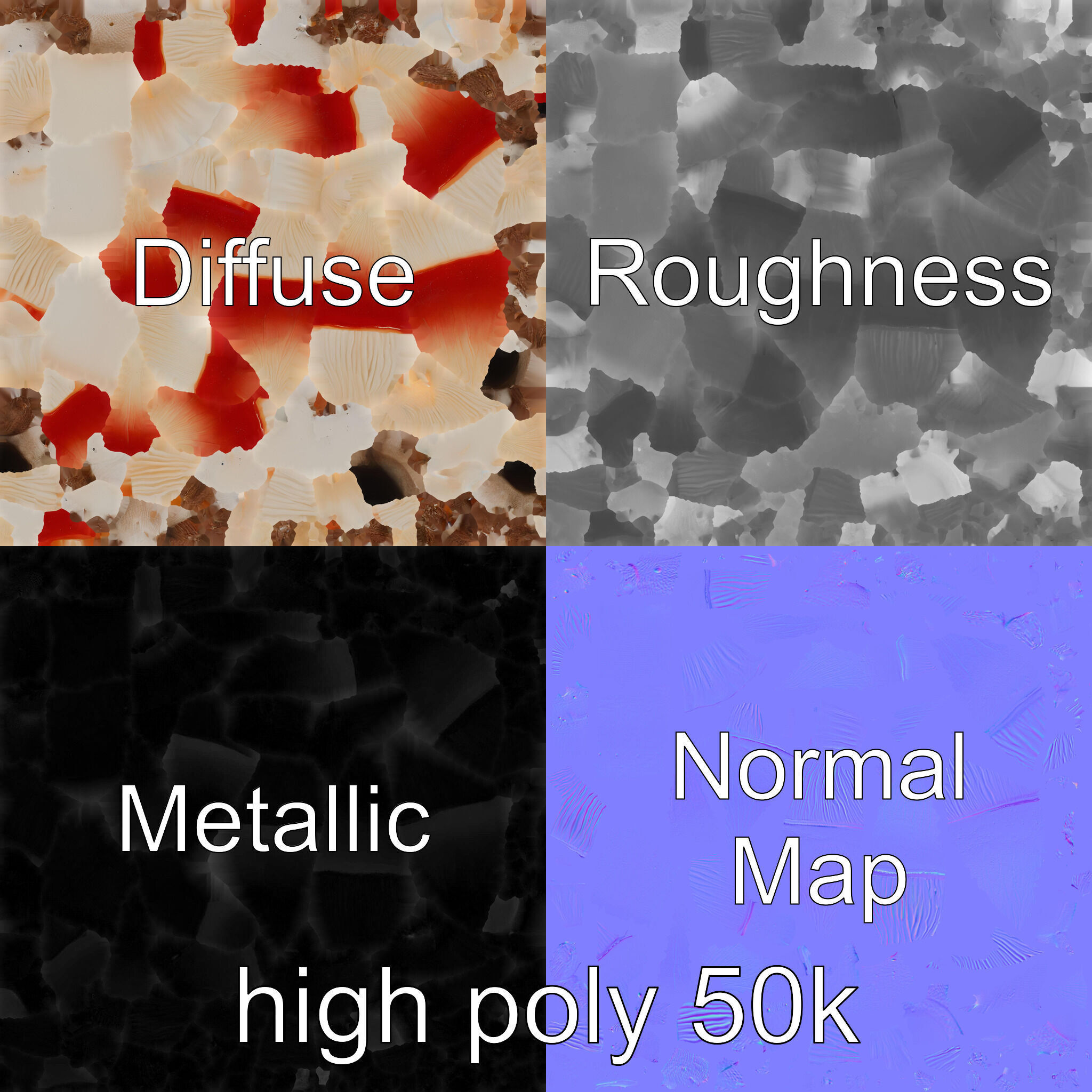 Giant Red-Cap Mushroom Sculpture model pack Texture_3