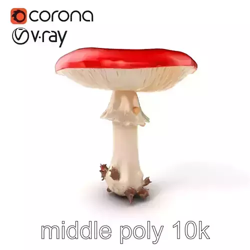 Giant Red-Cap Mushroom Sculpture model pack Texture
