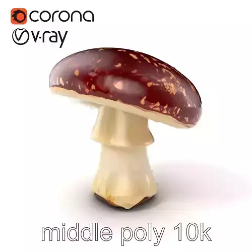 Textured Red-Cap Mushroom model pack Low-poly 3D model