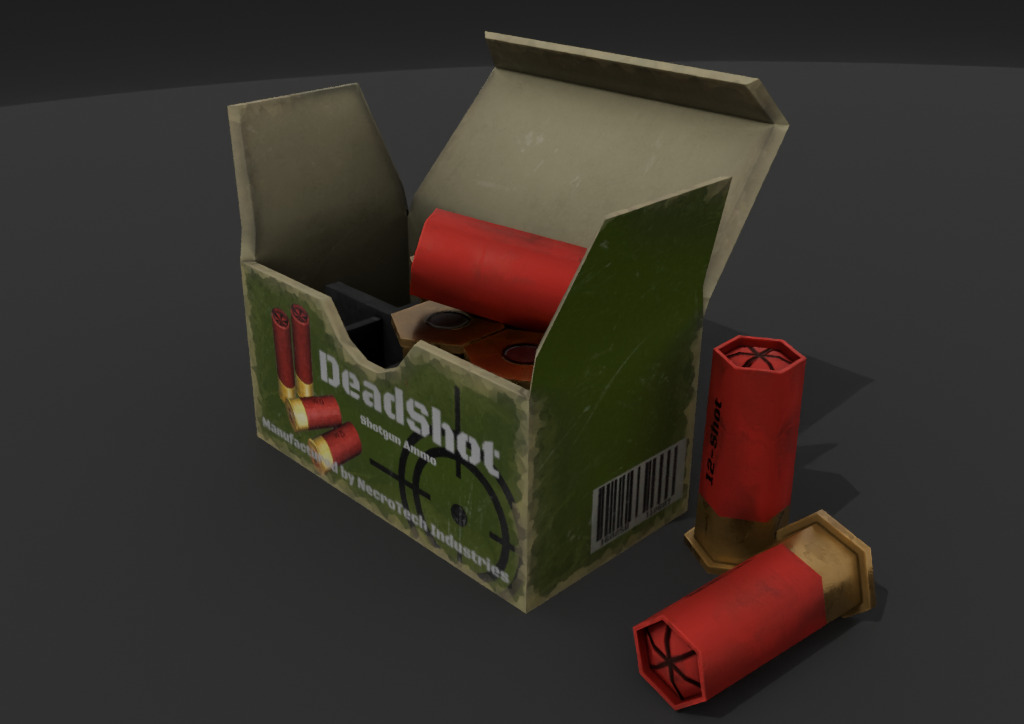 Shotgun Ammo Box Game Ready Low-poly 3D model_3