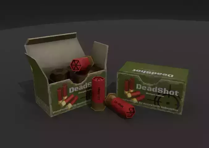 Shotgun Ammo Box Game Ready Low-poly 3D model