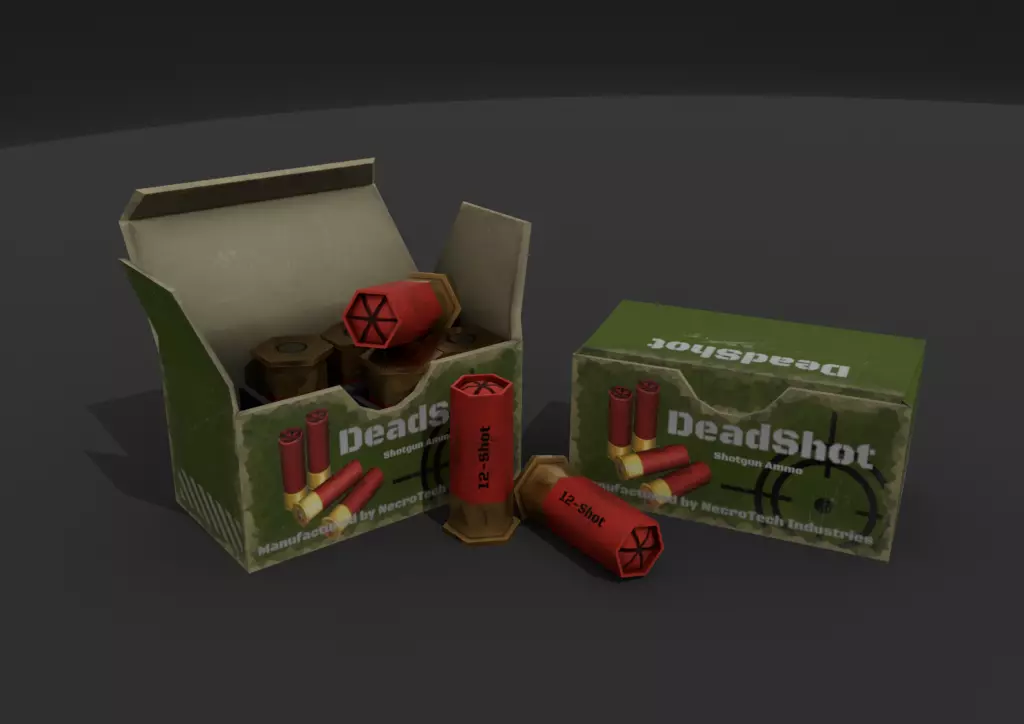 Shotgun Ammo Box Game Ready Low-poly 3D model_0