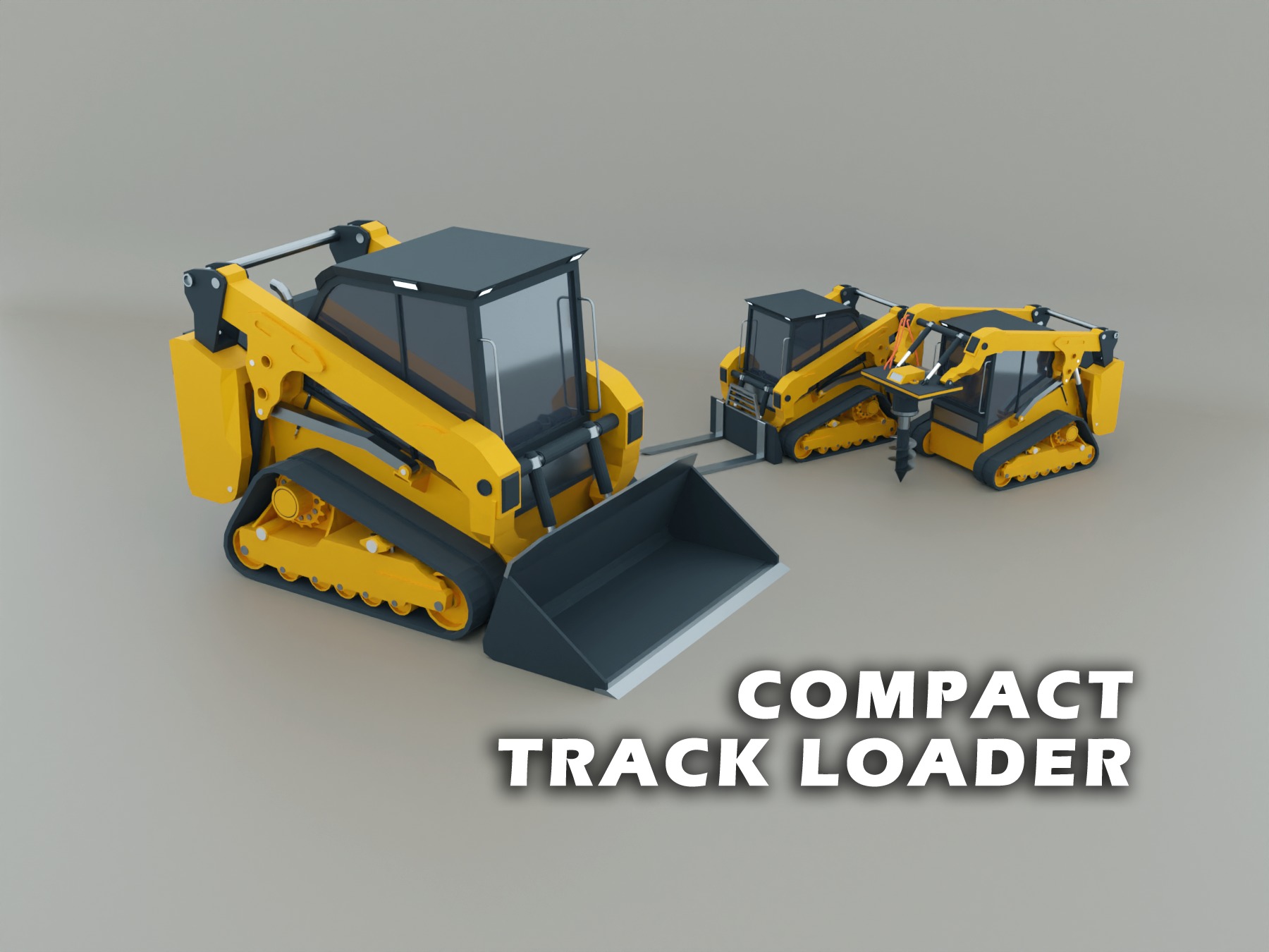 Heavy Machinery - Lowpoly Pack 2 3D Model Collection_3