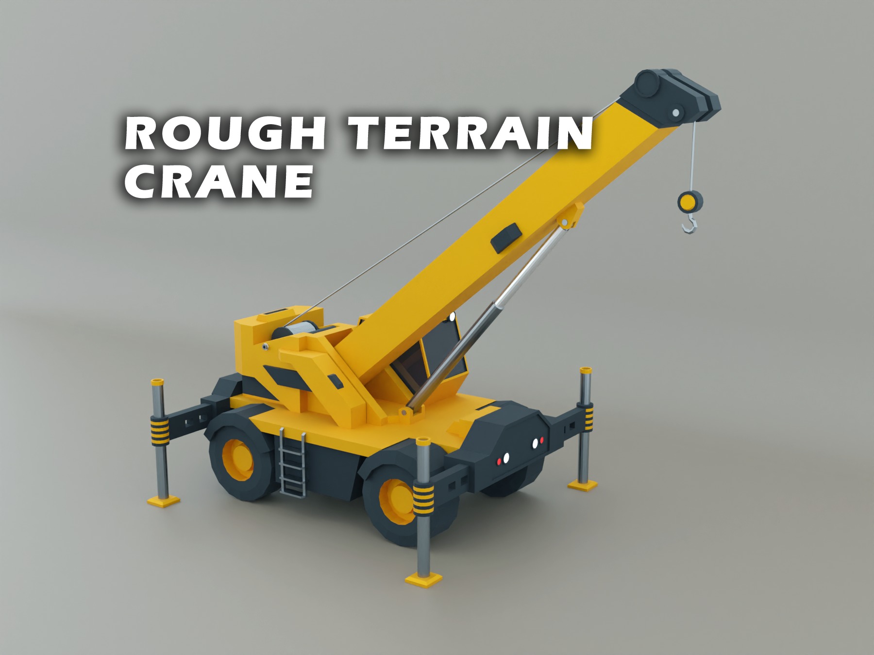 Heavy Machinery - Lowpoly Pack 2 3D Model Collection_7