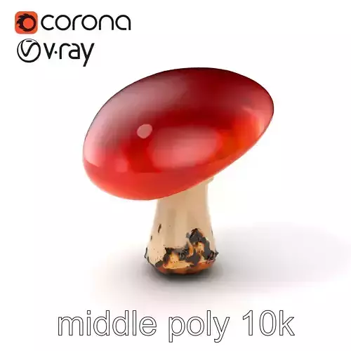 Bold Red-Cap Mushroom 3D Model Pack Low-poly 3D model
