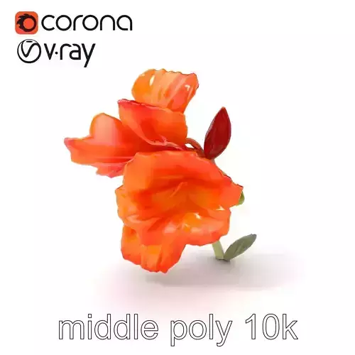 Vivid Orange Gladiolus Flower Detailed Model Pack Low-poly 3D model Vivid Orange Gladiolus Flower Detailed Model Pack Low-poly 3D model