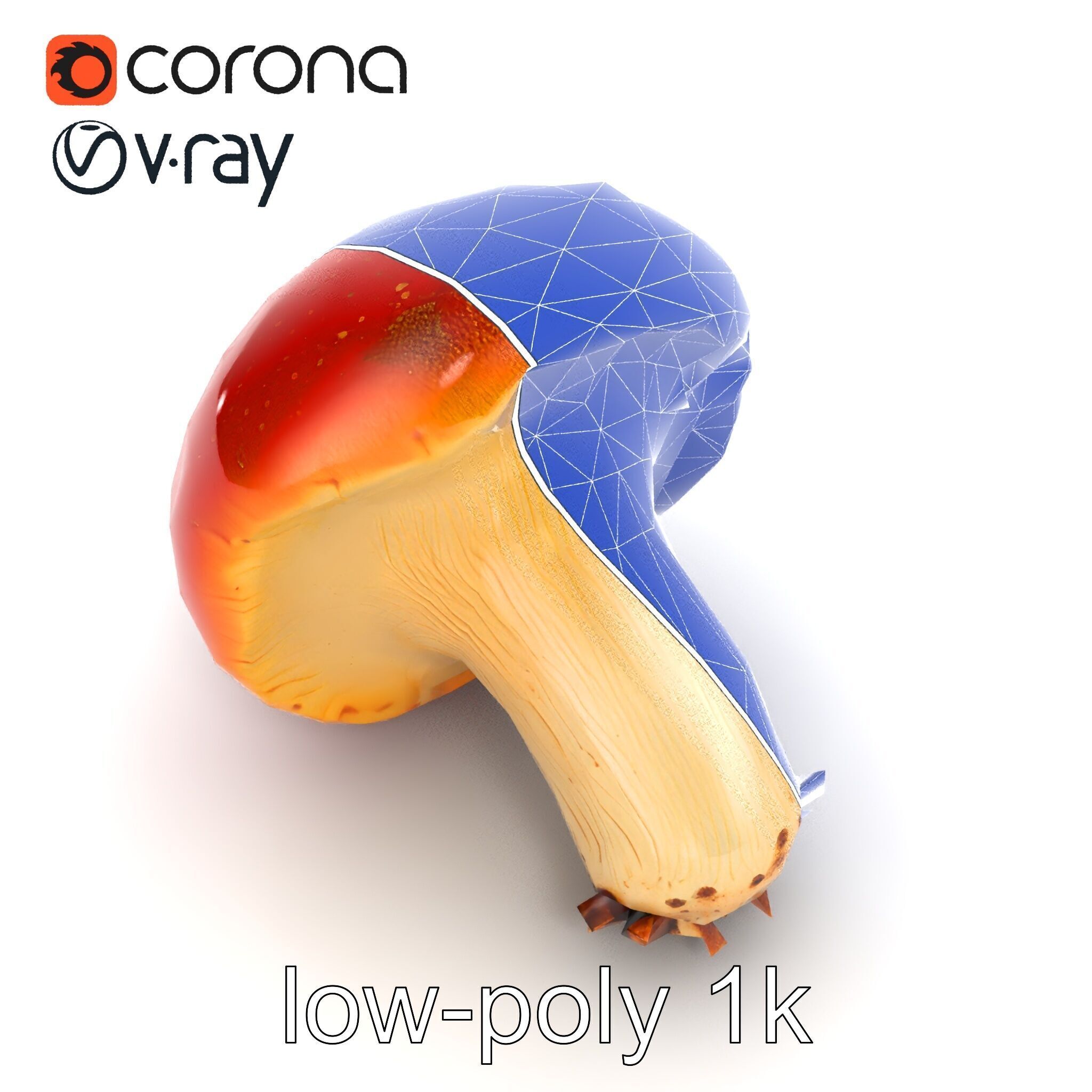 Damaged Red-Cap Mushroom Realistic Texture model pack Low-poly 3D model_21