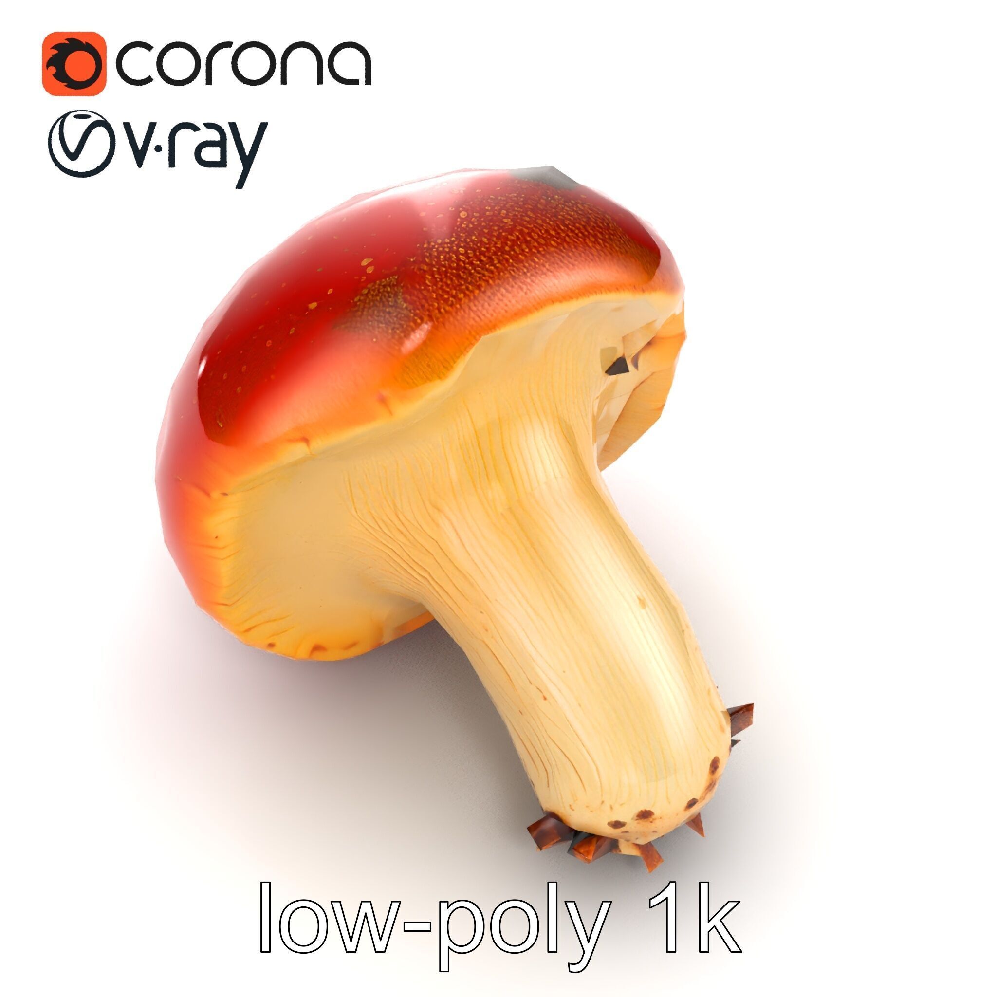 Damaged Red-Cap Mushroom Realistic Texture model pack Low-poly 3D model_17