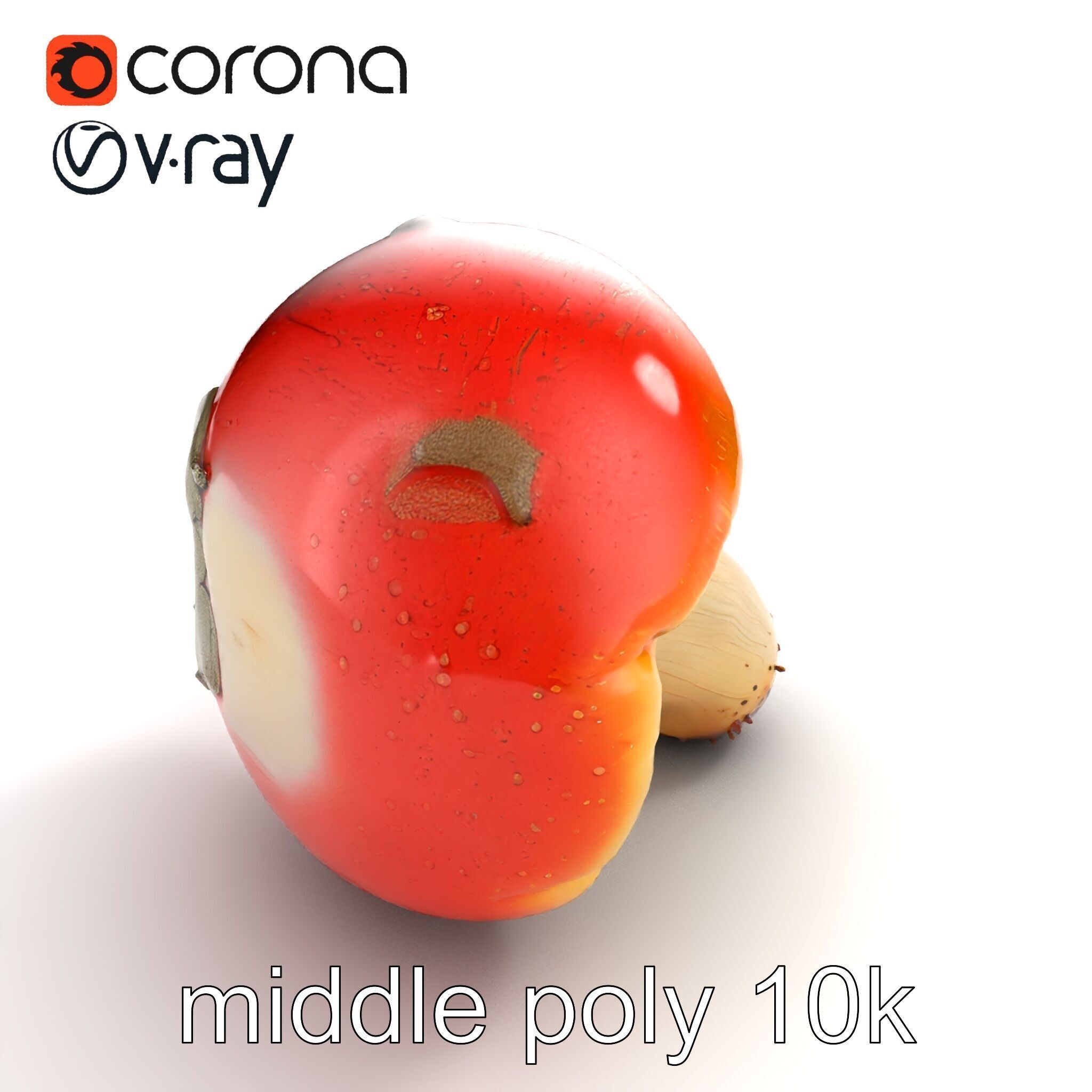 Damaged Red-Cap Mushroom Realistic Texture model pack Low-poly 3D model_8