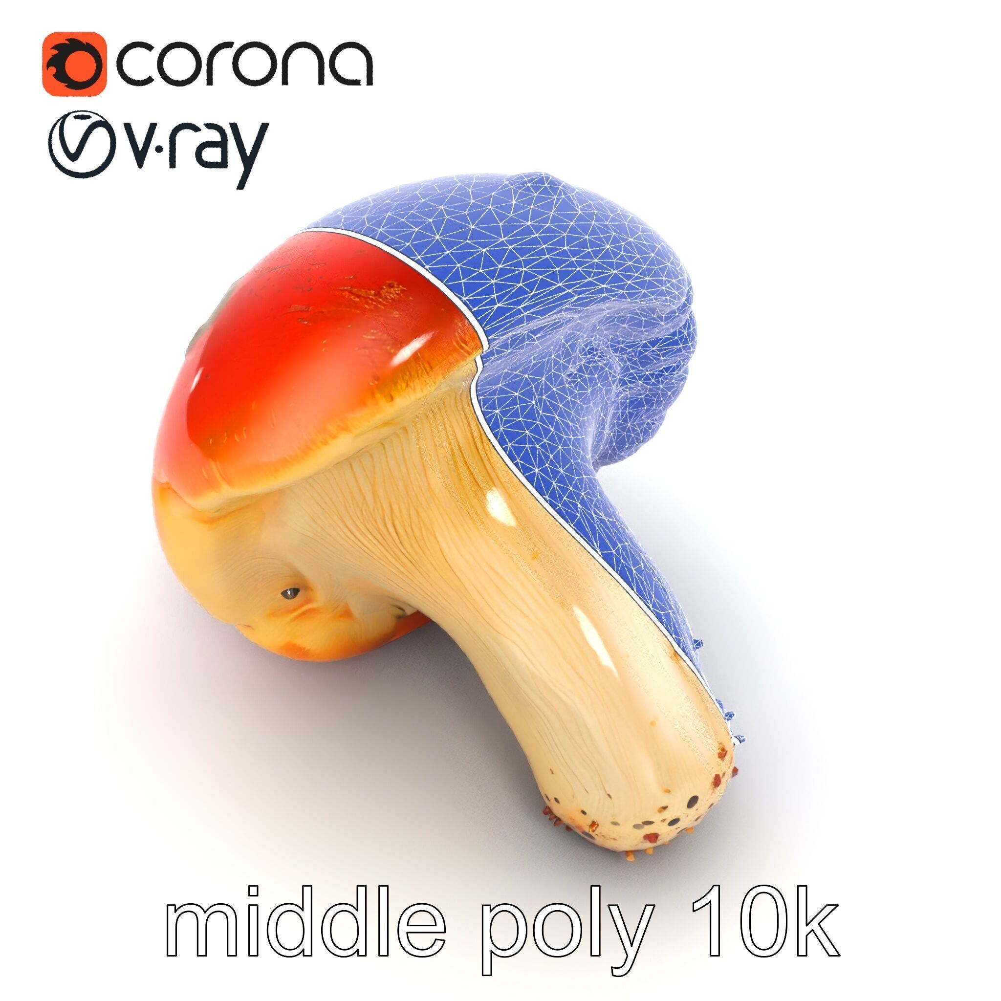Damaged Red-Cap Mushroom Realistic Texture model pack Low-poly 3D model_24