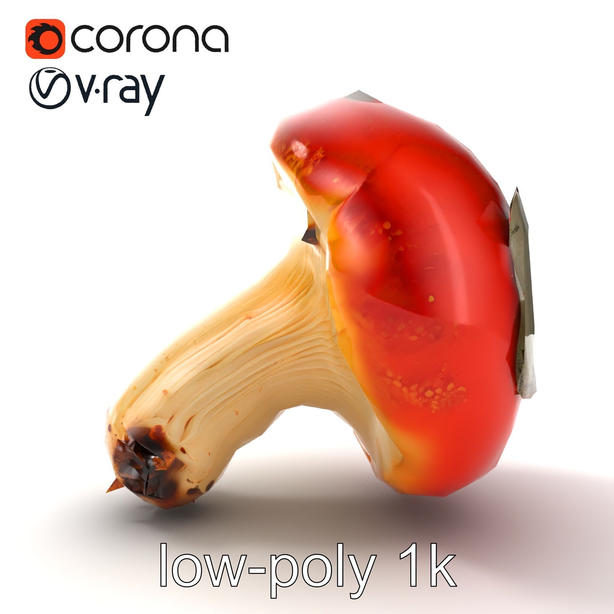 Damaged Red-Cap Mushroom Realistic Texture model pack Low-poly 3D model_18