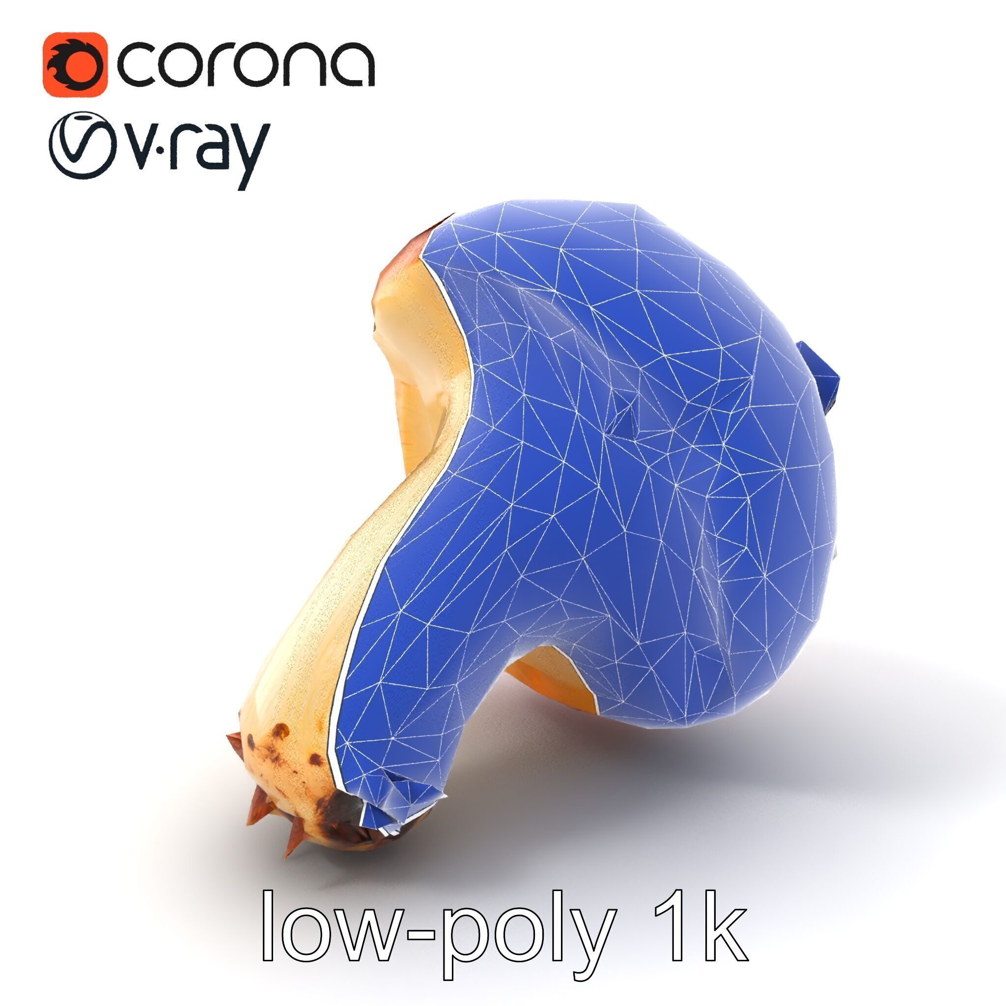 Damaged Red-Cap Mushroom Realistic Texture model pack Low-poly 3D model_7