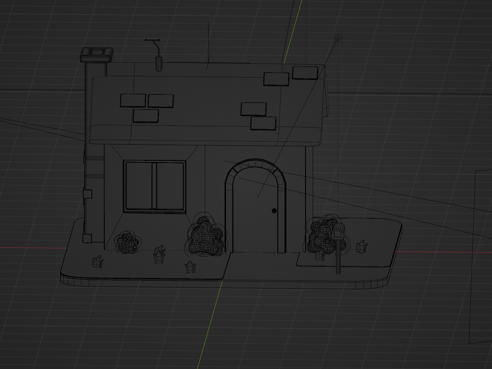 House Model IN Low Poly Low-poly 3D model_3