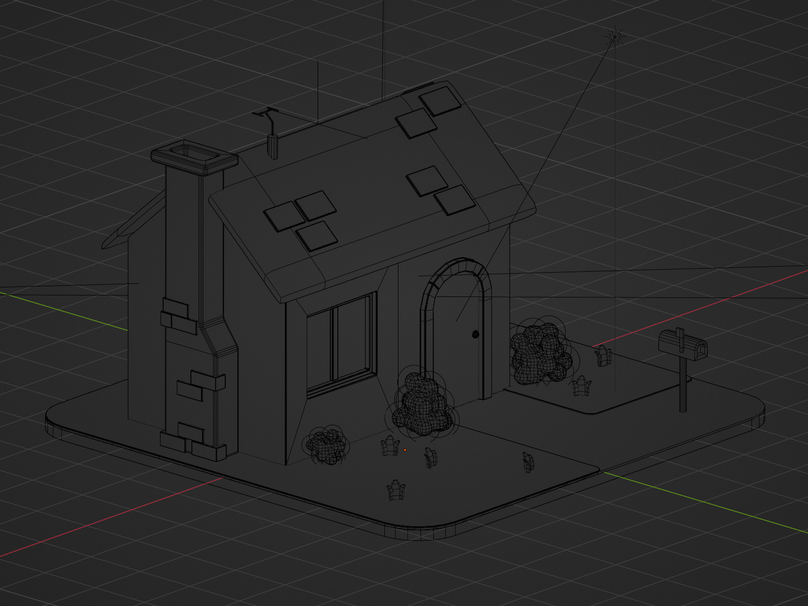 House Model IN Low Poly Low-poly 3D model_2