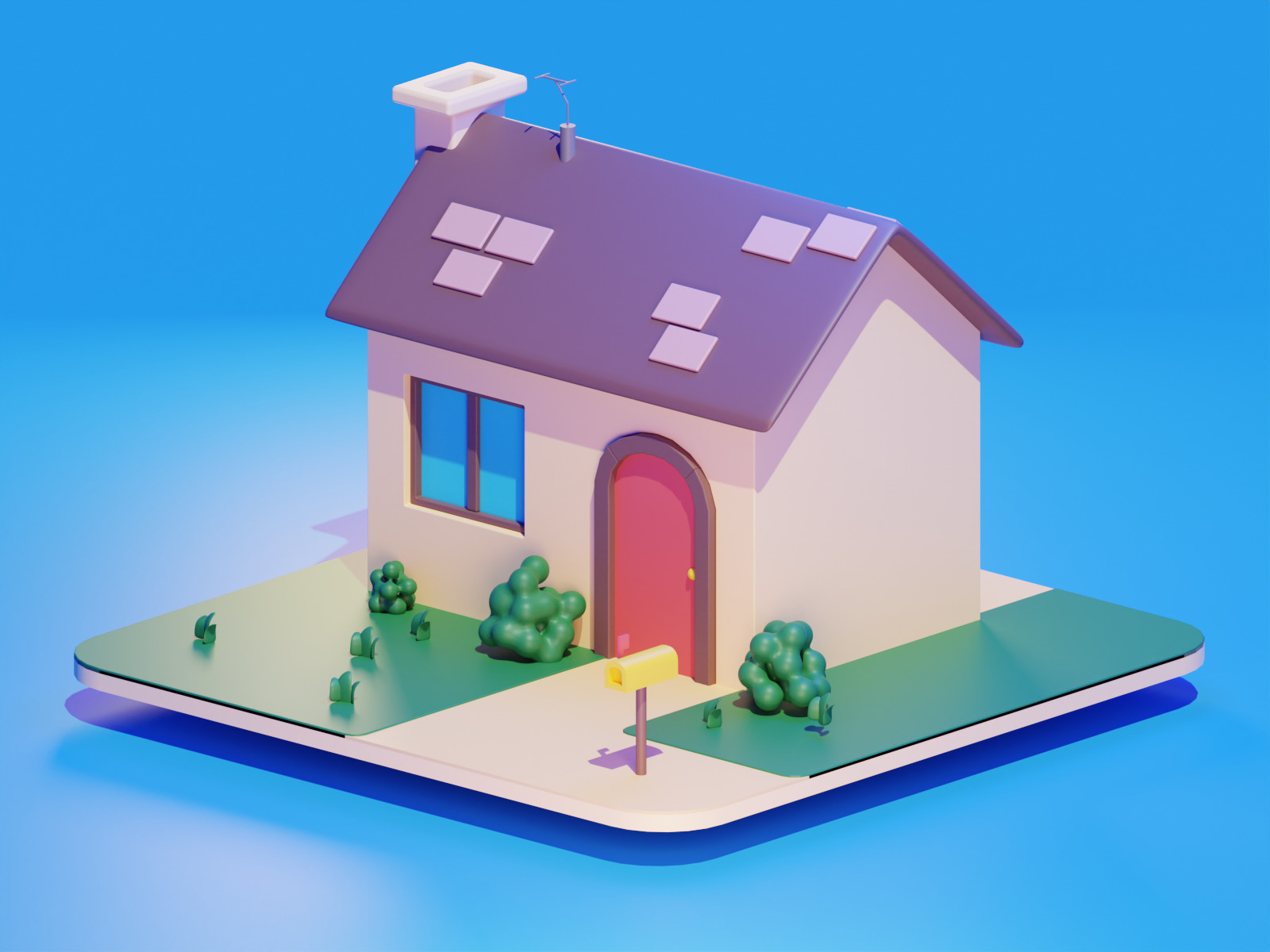 House Model IN Low Poly Low-poly 3D model_1