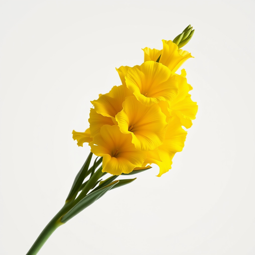 Gladiolus Yellow Flower Detailed Botanical Model Pack Low-poly 3D model_4