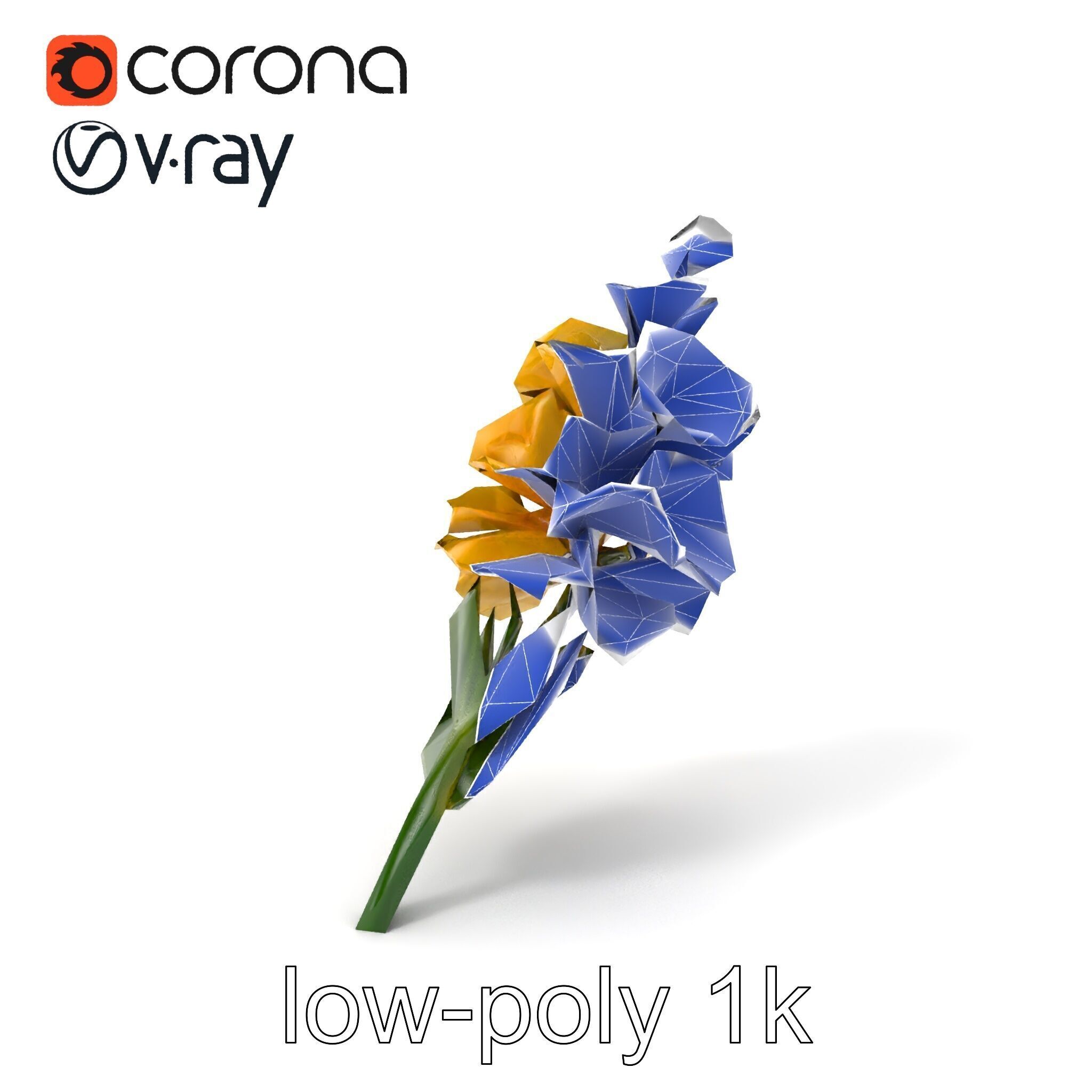 Gladiolus Yellow Flower Detailed Botanical Model Pack Low-poly 3D model_7