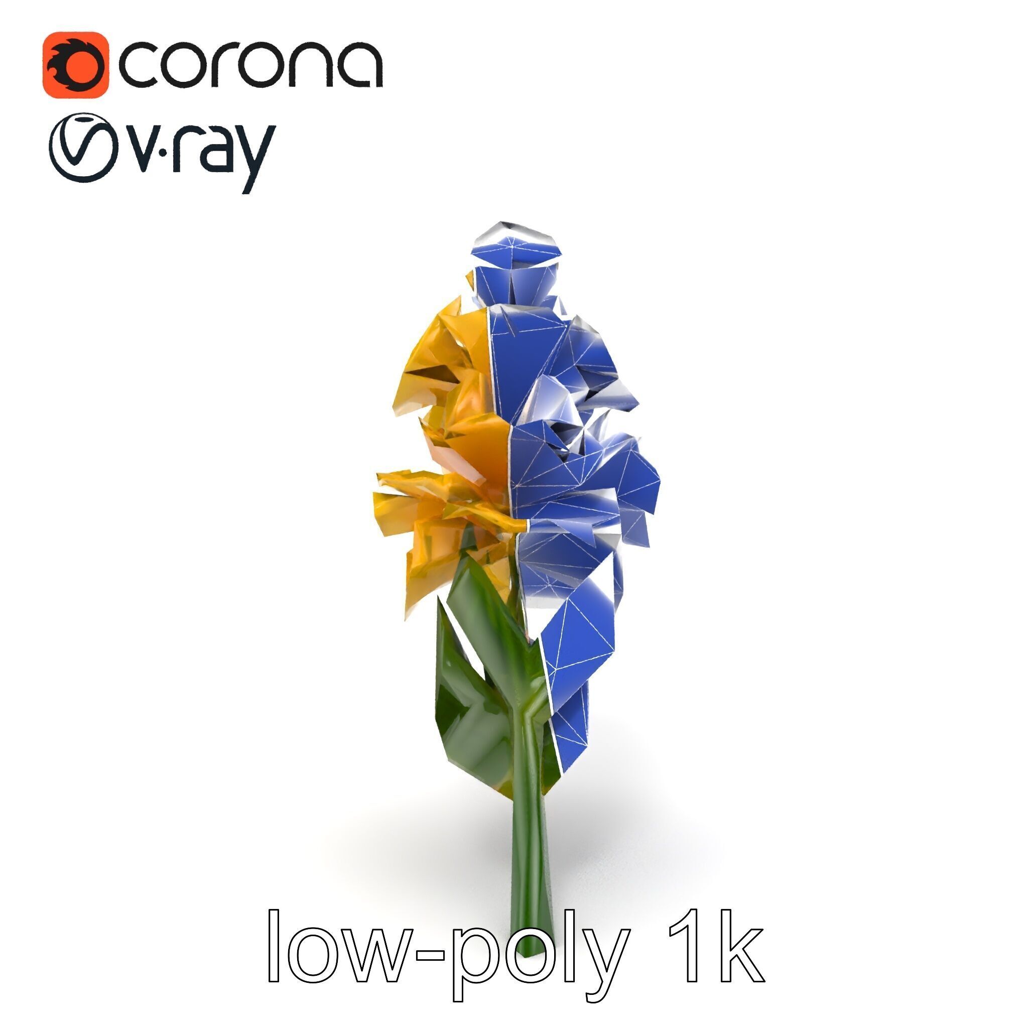 Gladiolus Yellow Flower Detailed Botanical Model Pack Low-poly 3D model_17