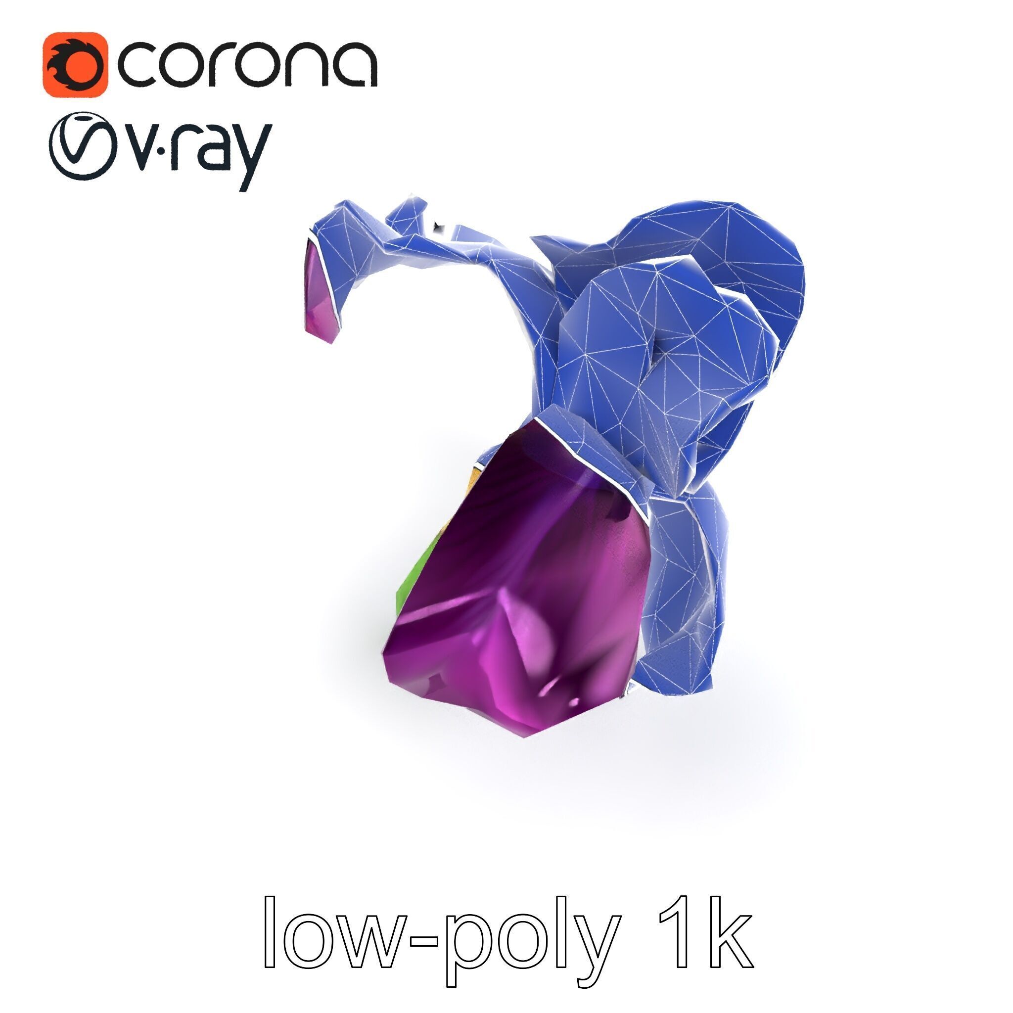 Graceful Iris Floral Sculpture model pack Low-poly 3D model_11