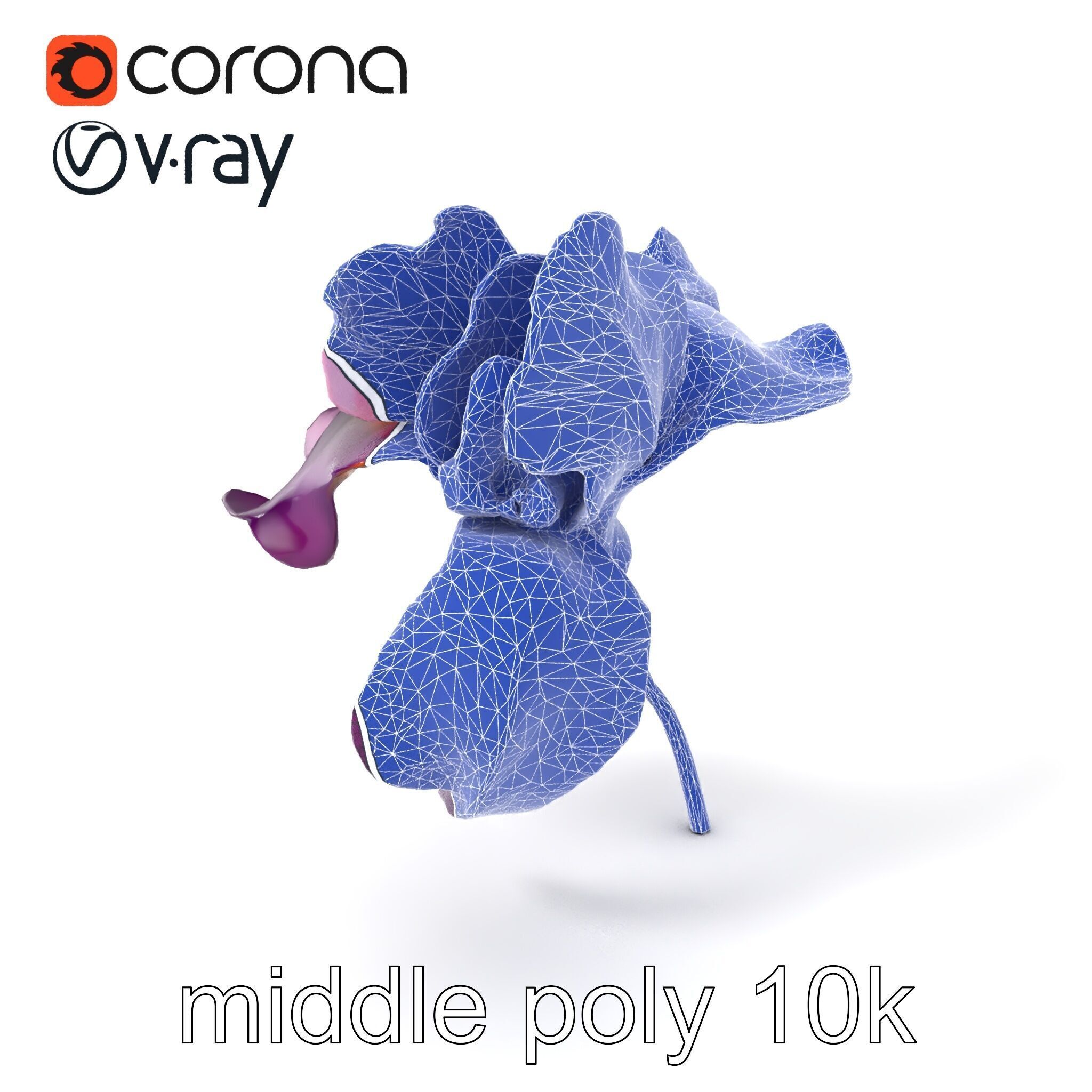 Graceful Iris Floral Sculpture model pack Low-poly 3D model_5