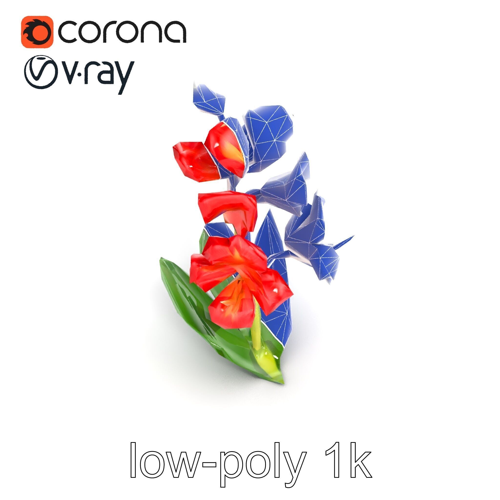 Miniature Gladiolus Flower Realistic Petal Model Pack Low-poly 3D model_26