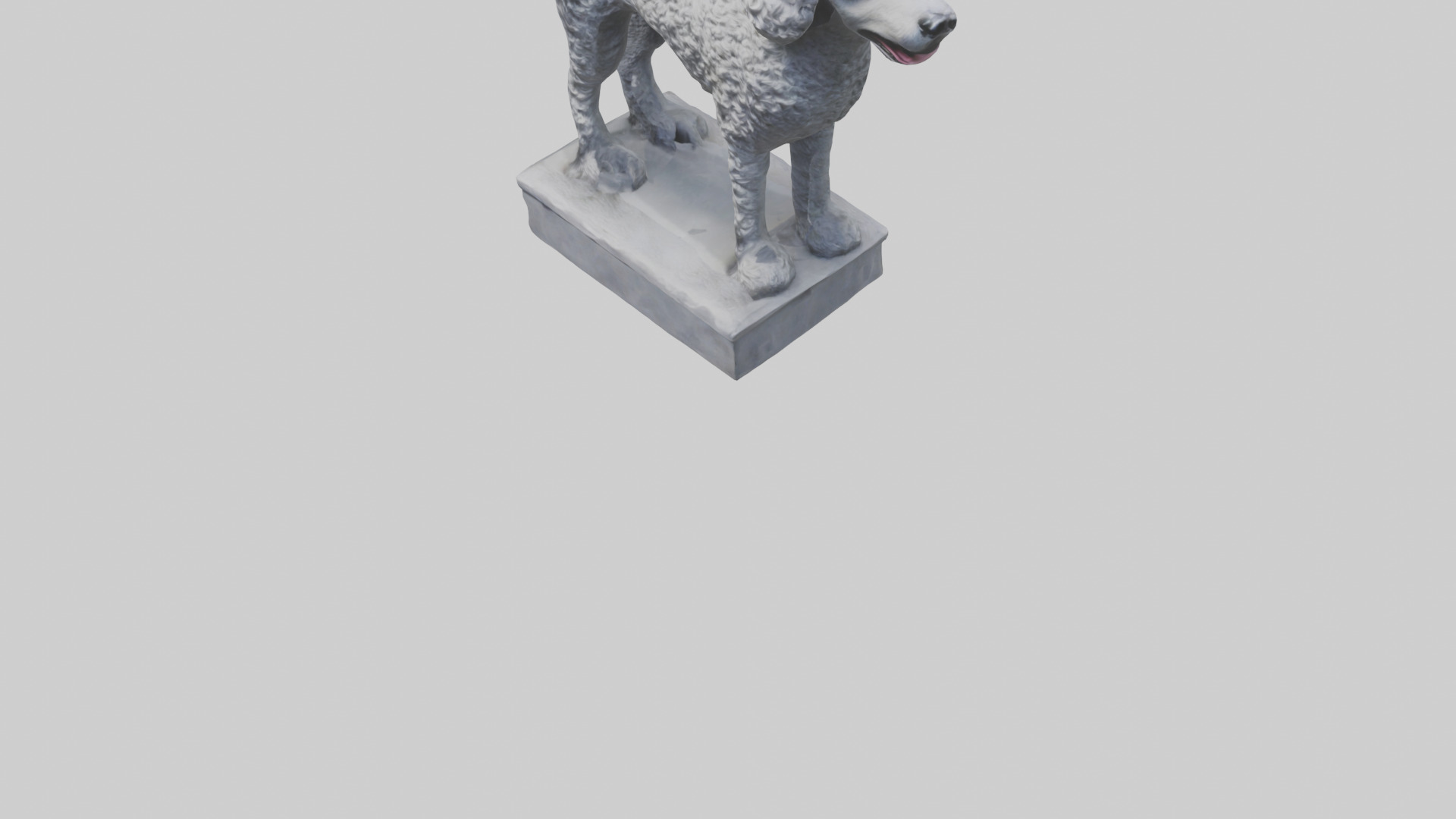 Poodle statue model Low-poly 3D model_5