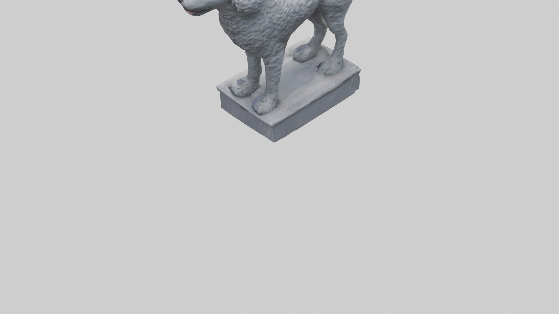 Poodle statue model Low-poly 3D model_3