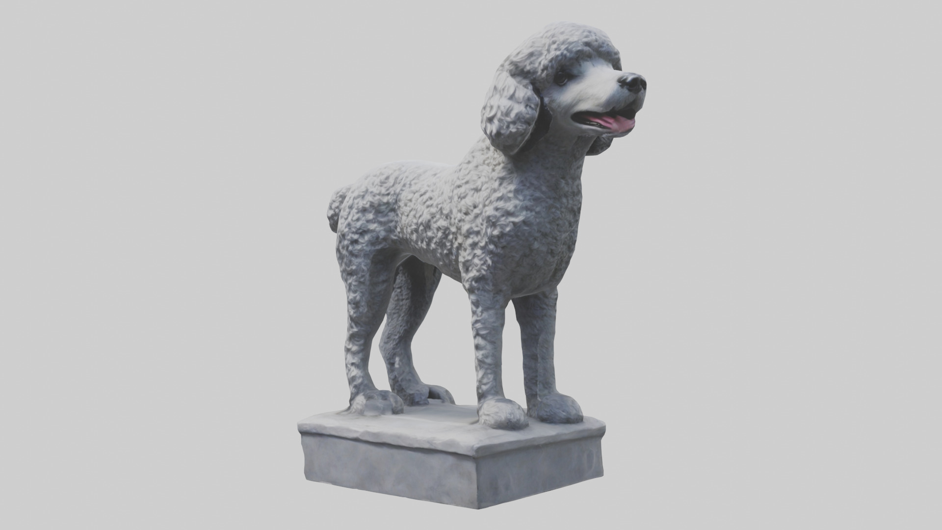 Poodle statue model Low-poly 3D model_8