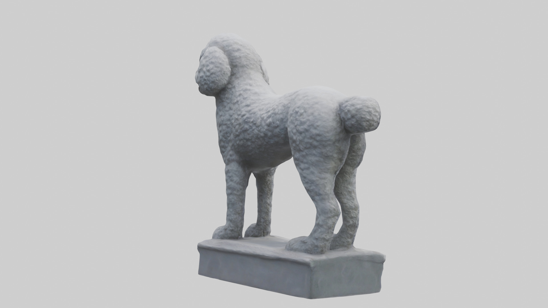 Poodle statue model Low-poly 3D model_2