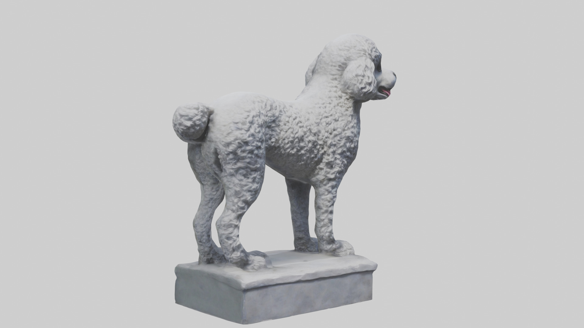 Poodle statue model Low-poly 3D model_7