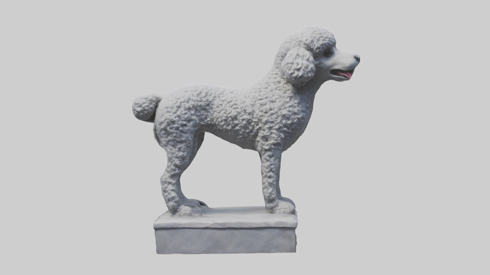 Poodle statue model Low-poly 3D model_9
