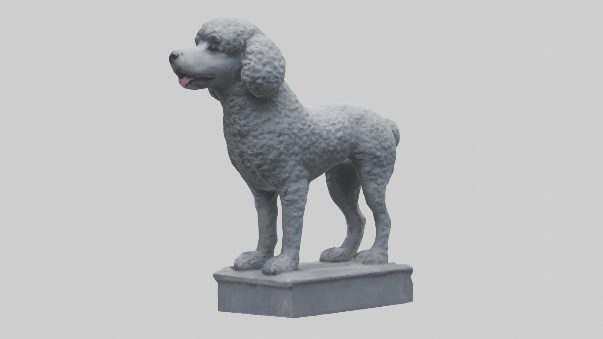 Poodle statue model Low-poly 3D model_1