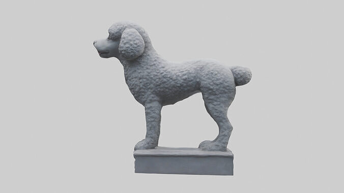 Poodle statue model Low-poly 3D model