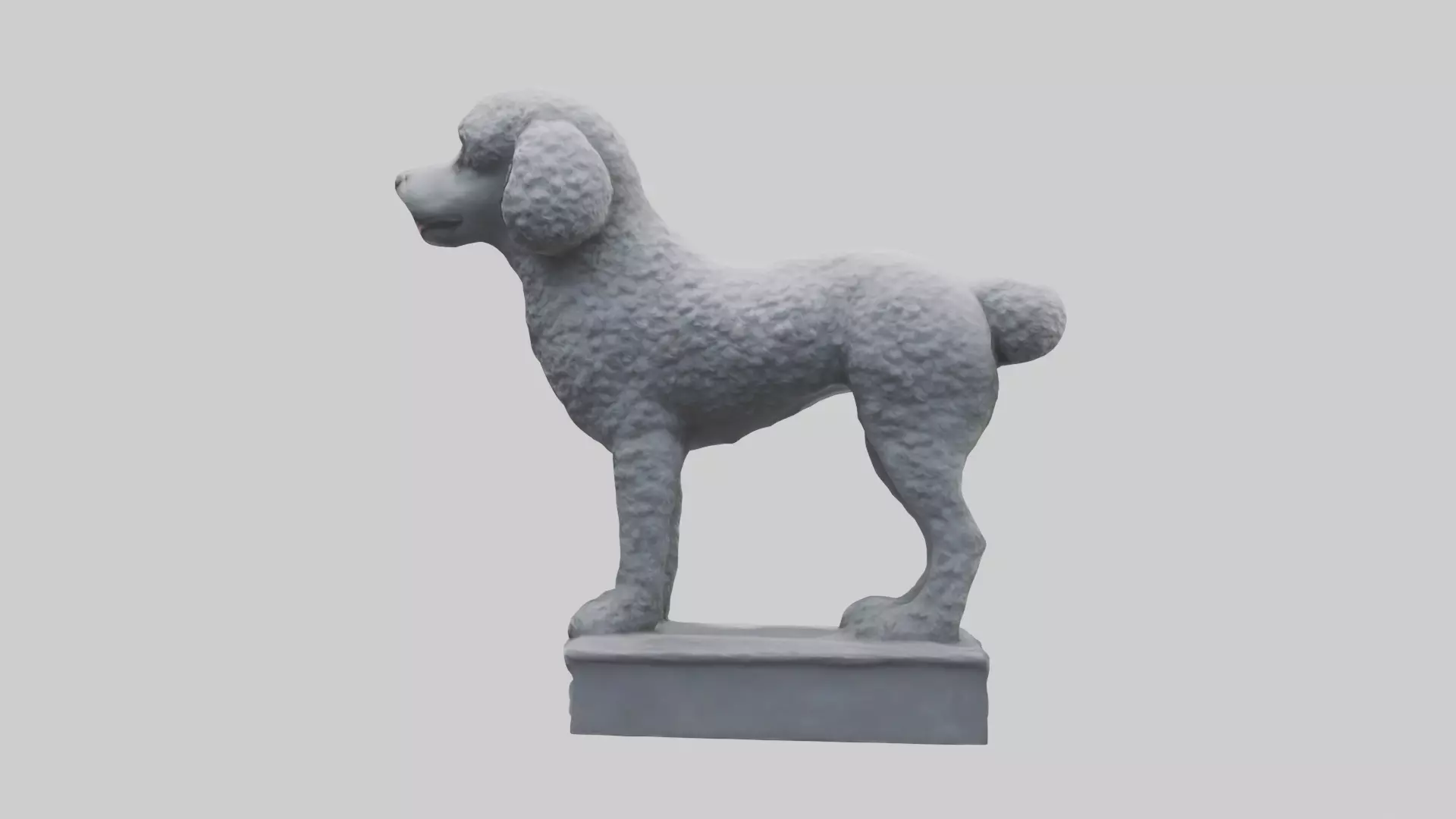 Poodle statue model Low-poly 3D model_0