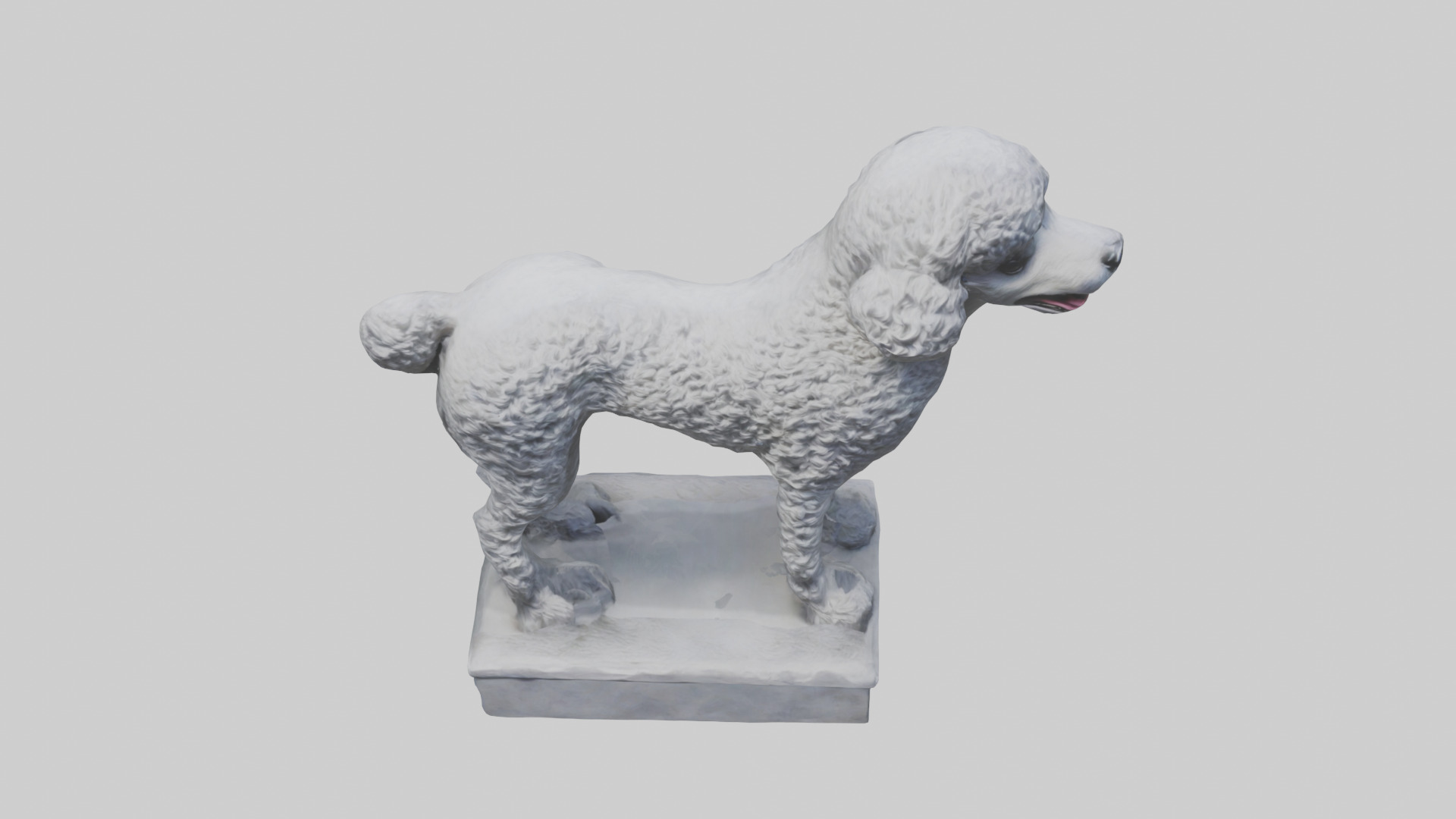 Poodle statue model Low-poly 3D model_16
