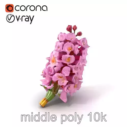Pink Hyacinth Flower model pack with lifelike textures Low-poly 3D model