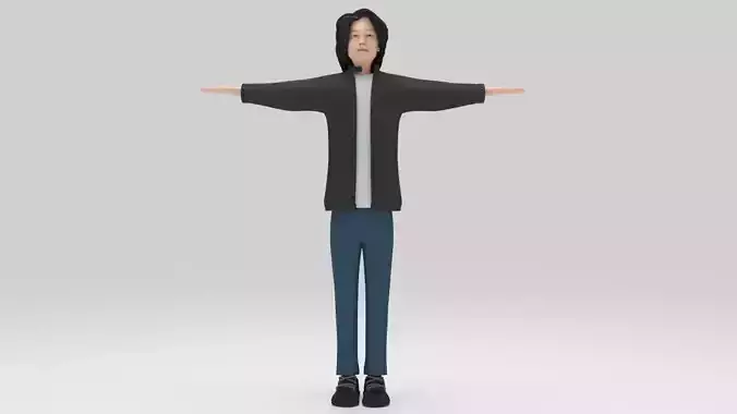 Character Han fast furios people Rigged lowpolys Low-poly 3D model